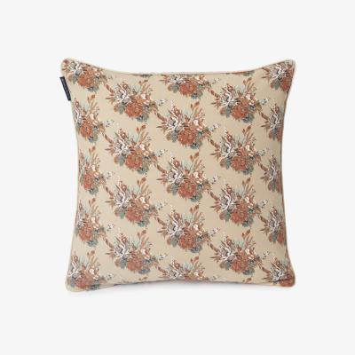 Nordic Nest Printed Multi Flower Twill cushion cover 50x50 cm light beige-multi