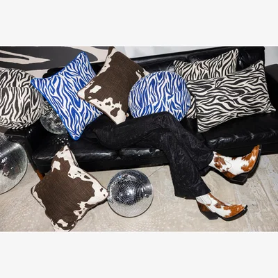 Nordic Nest Byon Anima cushion M 50x50 cm Zebra-blue