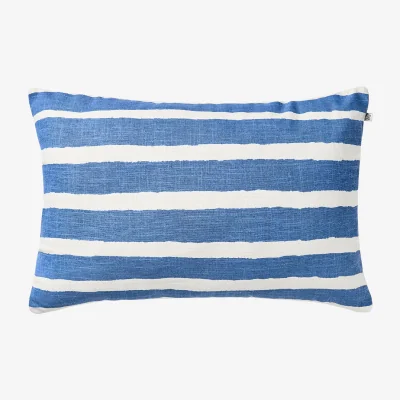 Nordic Nest Chhatwal & Jonsson Block Stripe outdoor cushion 40x60 cm Riviera blue-off white