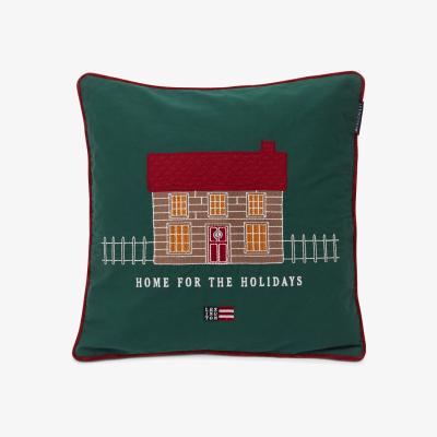 Nordic Nest House Cotton Twill Patch pillowcase 50x50 cm Green multi