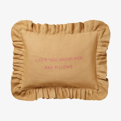 Nordic Nest Pick a Poppy Quote cushion Harvest yellow 30x40 cm