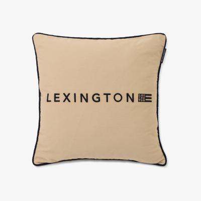 Nordic Nest Logo Organic Cotton Twill pillowcase 50x50 cm Beige-dark blue