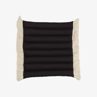 Nordic Nest Garden Glory Garden Glory cushion with fringes Black off-white fringe 38x40 cm