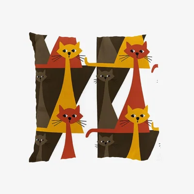Nordic Nest Kitty cushion cover 47x47 cm brown