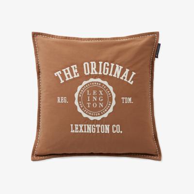 Nordic Nest Cotton Twill Logo Message pillowcase 50x50 Dark beige