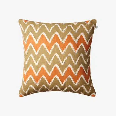 Nordic Nest Chhatwal & Jonsson Ikat Bangalore outside cushion 50x50 cm Beige-apricot orange