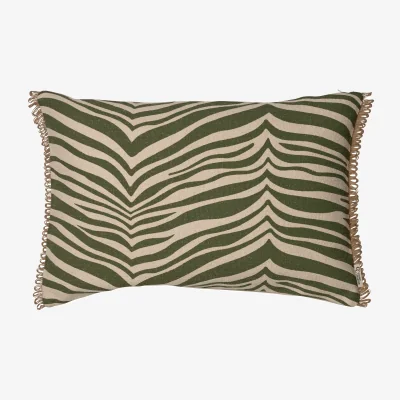 Nordic Nest Classic Collection Zebra cushion 40x60 cm Green