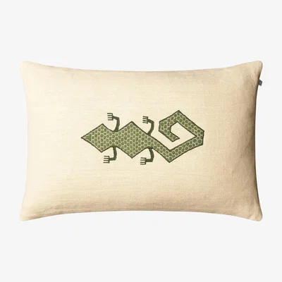 Nordic Nest Gecko pillowcase 60x40 cm Light beige-cactus green
