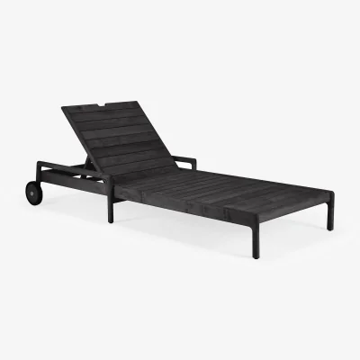Nordic Nest Ethnicraft Jack outdoor sunbed black stained teak Excl. cushion