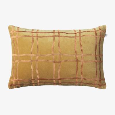 Nordic Nest Chhatwal & Jonsson Tattersall cushion Masala yellow/orange 60x40 cm