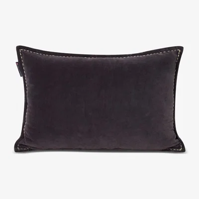 Nordic Nest Lexington Logo Message Organic Cotton Velvet cushion 40x60 cm Dark grey
