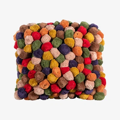 Nordic Nest Pom Pom cushion 45x45 cm multi