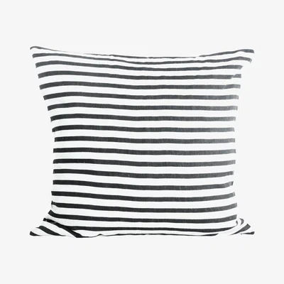 Nordic Nest House Doctor cushion cover stripes black-grey