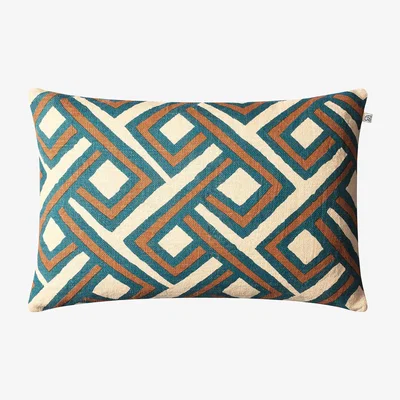 Nordic Nest Lanka cushion cover 40x60 cm palace blue-taupe