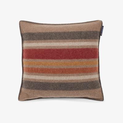Nordic Nest Multi Striped Recycled Wool pillowcase 50x50 cm Mid brown-multi