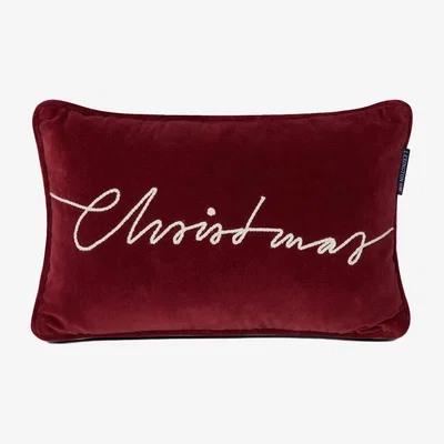 Nordic Nest Lexington Christmas Cotton Velvet cushion 30x50 cm Red