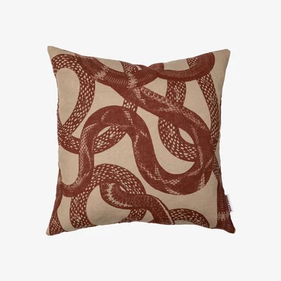 Nordic Nest Snake peoak cushion cover 47x47 cm beige-rust red