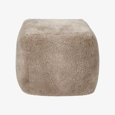 OKA Hirta Sheepskin Floor Cushion - Pebble Grey