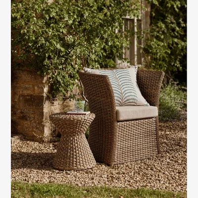 OKA OKA, Areca Outdoor Cushion - Seafoam, Outdoor Cushions, Polyester, Botanical/Patterned/Printed