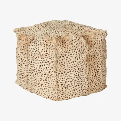 OKA Chyangra Goat Fur Floor Cushion Large - Cheetah