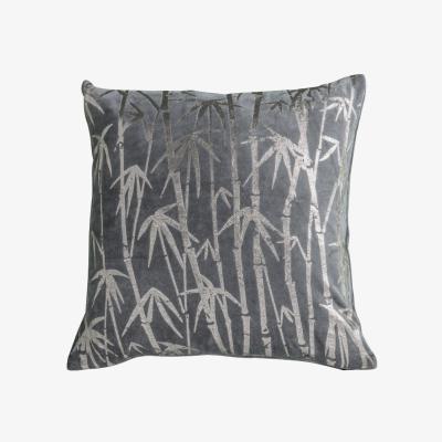 Olivia's Gallery Direct Bamboo Palm Metallic Cushion Grey
