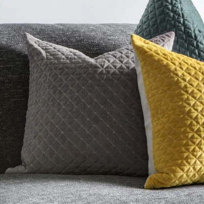 Olivia's Gallery Direct Diamond Quilted Cushion Silver | Outlet