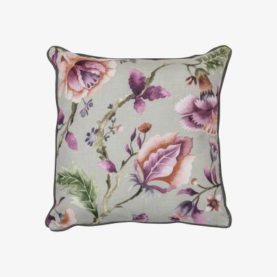 Olivia's Gallery Interiors Aquino Floral Cushion Steel Grey