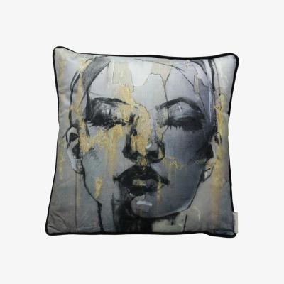 Olivia's Libra Sketched Female Figure Cushion