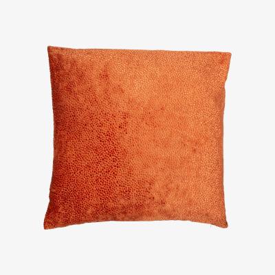 Olivia's Malini Cut Velvet Dot Cushion in Orange - 56 x 56cm
