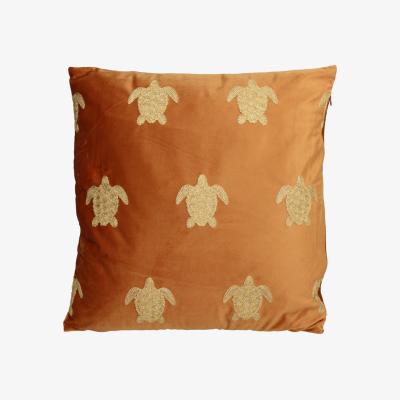 Olivia's Libra Terracotta Velvet Turtle Cushion With Filler