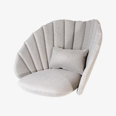 Olivia's Cane-line Peacock Focus Light Grey Lounge Outdoor Chair Cushion Set