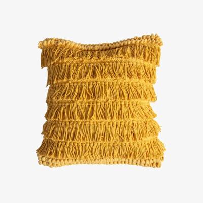 Olivia's Gallery Interiors Tallara Fringed Cushion Ochre | Outlet / Ochre