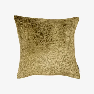Olivia's Malini Cut Velvet Dot Cushion in Olive - 43 x 43cm