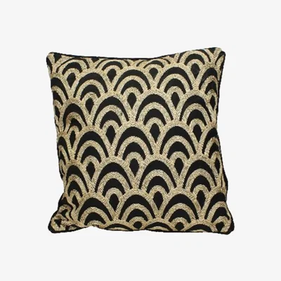 Olivia's Libra Deco Scalloped Cushion Cover Black