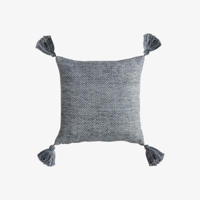 Olivia's Gallery Direct Herringbone PET Tassel Cushion / Natural