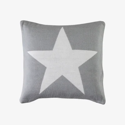 Olivia's Gallery Interiors Star Knitted Cushion Grey | Outlet