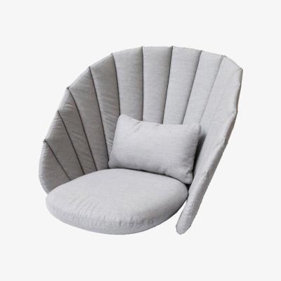 Olivia's Cane-line Peacock Natte Light Grey Lounge Outdoor Chair Cushion Set