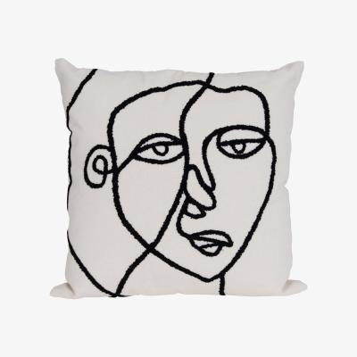 Olivia's Libra Linework Face Embroidered Cushion