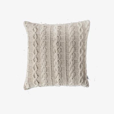 Olivia's Gallery Interiors Walton Cable Knit Cushion / Grey