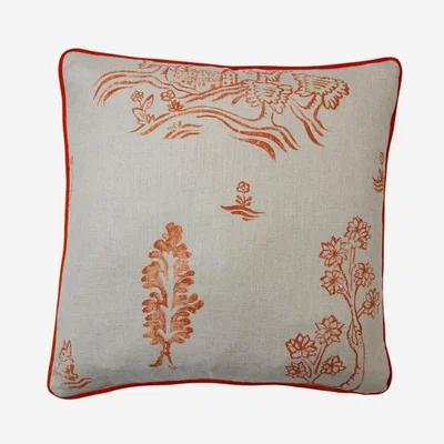 Olivia's Andrew Martin Friendly Folk Cushion Melon Orange