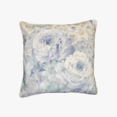 Olivia's Malini Marchena Cushion in Floral Blue With Stripe Reverse