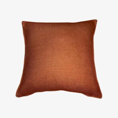 Olivia's Malini Linea Faux Linen Cushion in Cinnamon