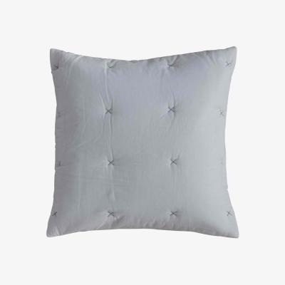 Olivia's Gallery Interiors Cotton Stitch Cushion in Silver White