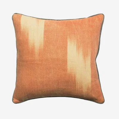 Olivia's Andrew Martin Kerala Kilimanjaro Cushion Orange with Blue Piping