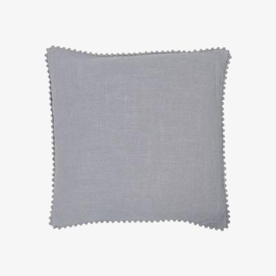 Olivia's Malini Emma Linen Pom Pom Cushion in Grey