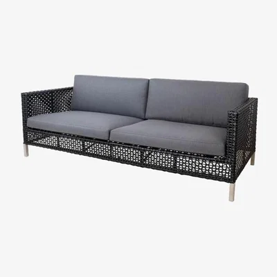 Olivia's CANE-LINE Connect 3-seater Sofa Outdoor Cushion Set Grey