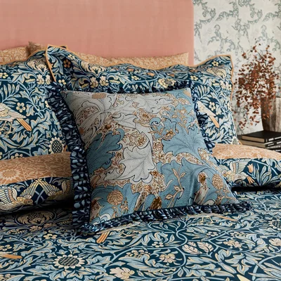 Downtown Morris and Co Bird Webbs Cushion 50cm - Blue