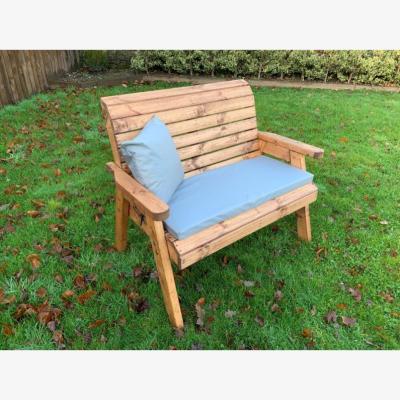 Downtown Charles Taylor Traditional 2 Seater Bench with Cushion and Cover - Grey