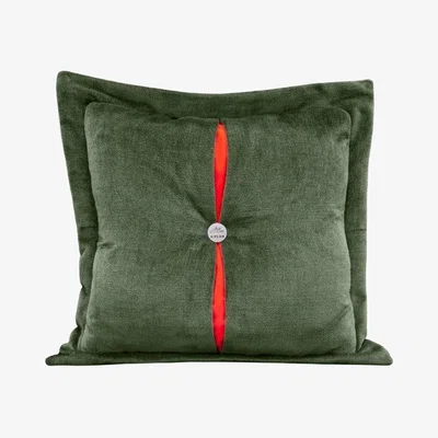 Downtown Jay Blades X G Plan Decorative Scatter Cushion - Body Fabric, Leather - Green/Red