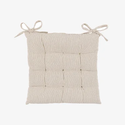 Perch and Parrow Mimi Woven Stripe Seatpad in Cream